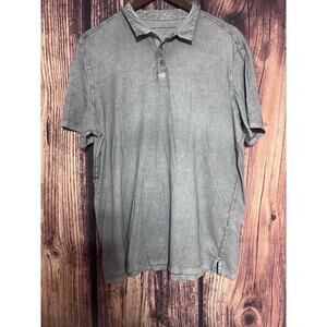 John Varvatos Polo Shirt Men XL Gray Acid Wash Designer $188